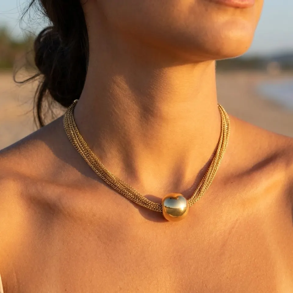 Collar Chapa de oro 18K, foto 2 de 2
