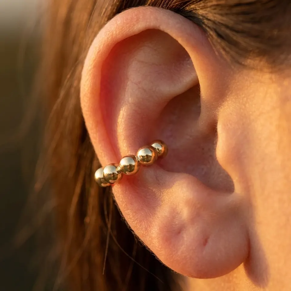 Earcuff Chapa de oro 18K, foto 2 de 2